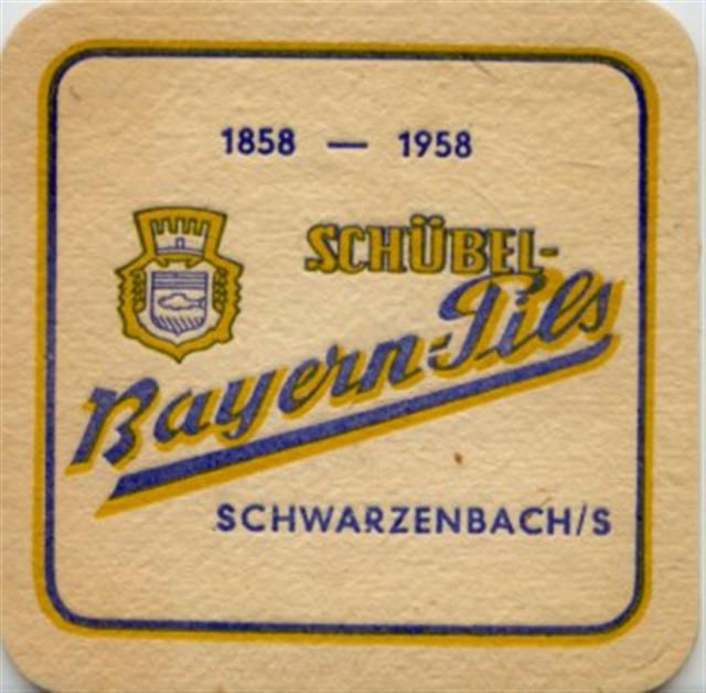 schwarzenbach ho-by schbel 1a (quad185-1858 1958-bayern pils-blaugelb) 